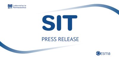 Cover of a SIT Press Release, the logos of SIT Laboratorio farmaceutico and Desma are present, with the text in the center stating "SIT Press Release"